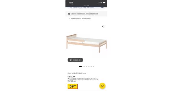IKEA sniglar Peuterbed incl lattenbodem en matras