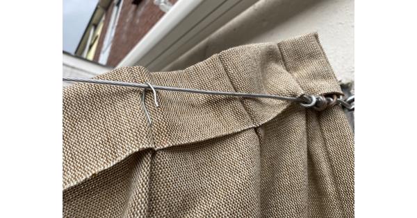 4 stuks bruin beige overgordijnen 
