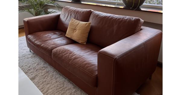 Goossens leren bank kleur cognac 182 breed x 92 diep