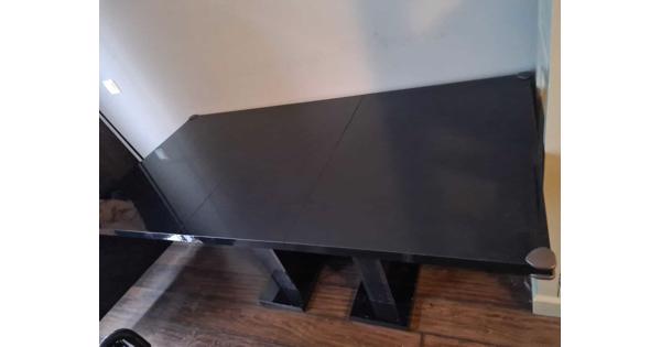 Glanzend Zwarte Uitschuifbare Eettafel 80x120/160