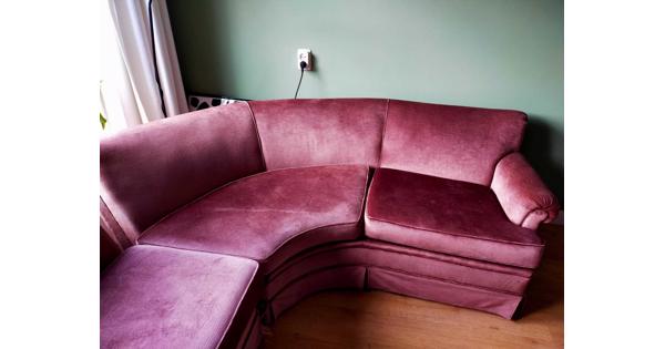 Oud roze hoekbank