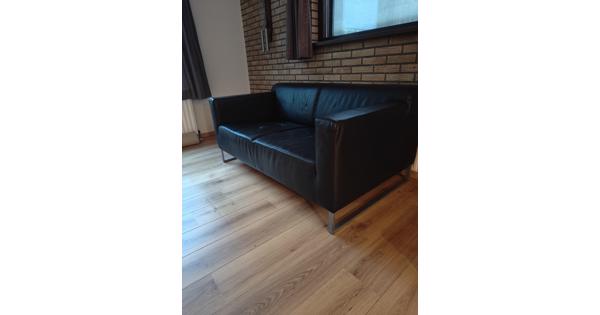 Zwarte leren bank