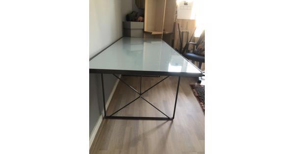 Vintage ikea eet/werk tafel glas/metaal , perfecte staat