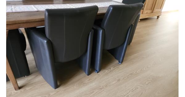 Eetkamerstoelen - donkerbruin leer