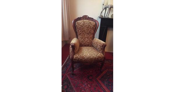 Vintage stoel met giraffe-print