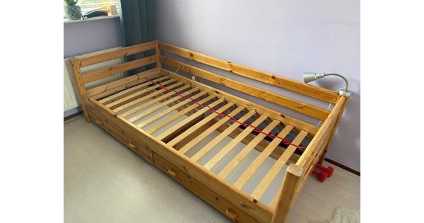 Flexa bed, Grenen, 90x200 cm, met lades